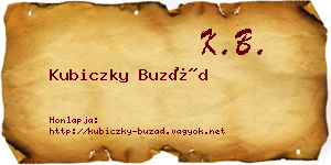 Kubiczky Buzád névjegykártya